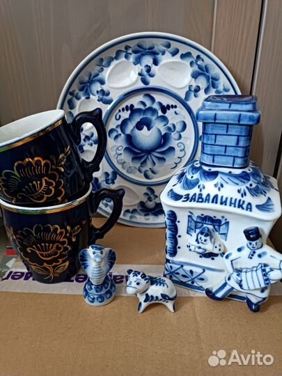 Посуда фигурки Гжель