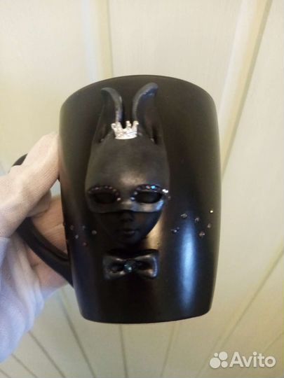 Кружка с декором из полимерной глины