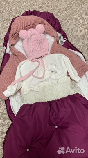 Конверт на выписку для девочки демисезонный