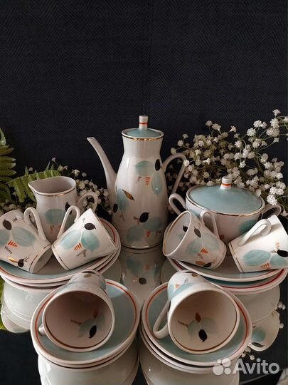 Сервиз кофейный фарфор Полонне, Дулево