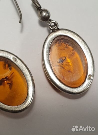 Серьги янтарь СССР
