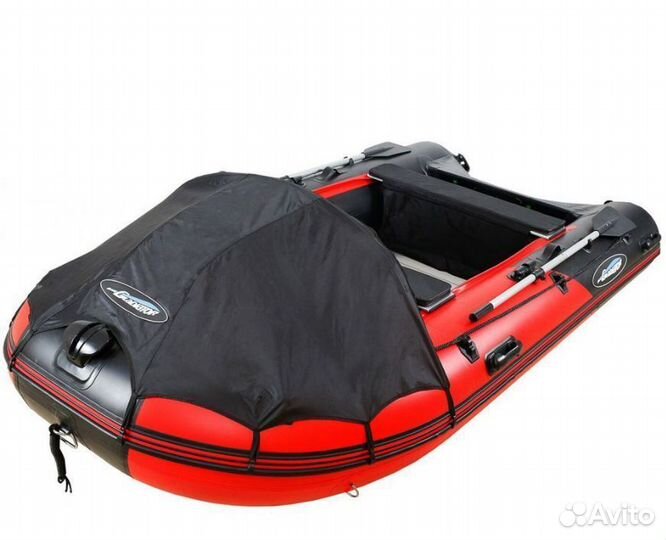Надувная лодка gladiator D370AL красный/черный