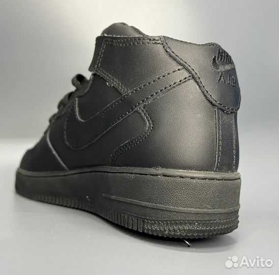 Кроссовки Nike Air Force 1 Mid Black Люкс