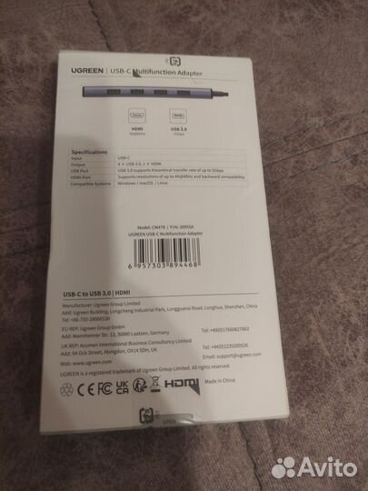 Ugreen USB-C hub 5 in 1 новый