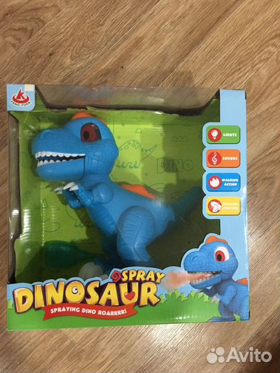 Динозавр Dino,дым,свет,звук