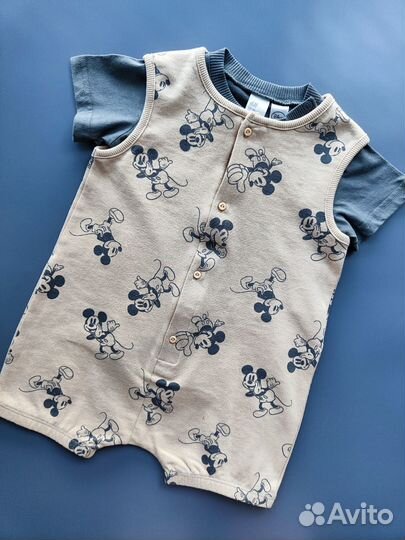 Песочник и футболка комплект 86 Микки H&M