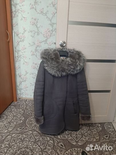 Дубленка натуральная женская 46 48 размер. Б/у