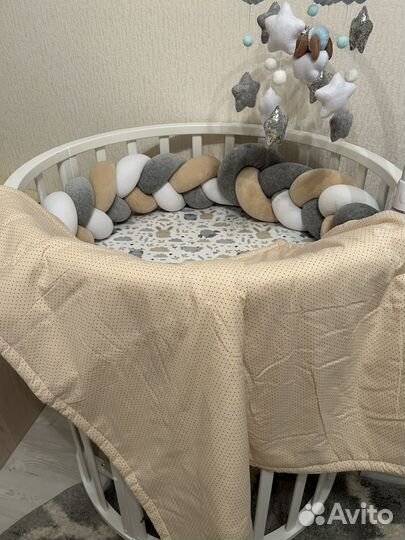 Конверт-одеяло на выписку, в кроватку+простынь