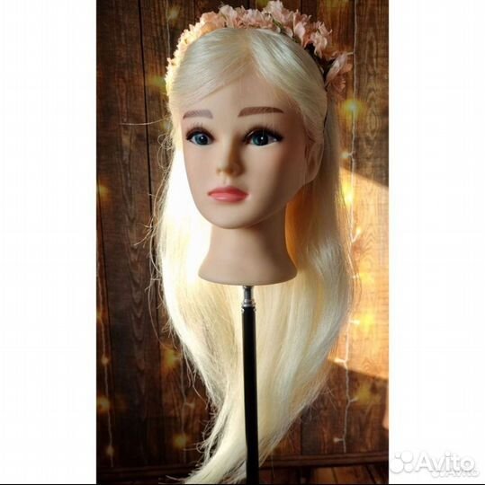 Маникен голова для причесок натуральные волосы