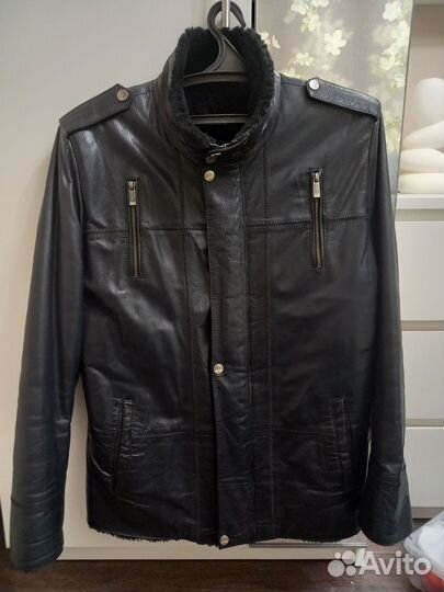 Дубленка мужская синяя