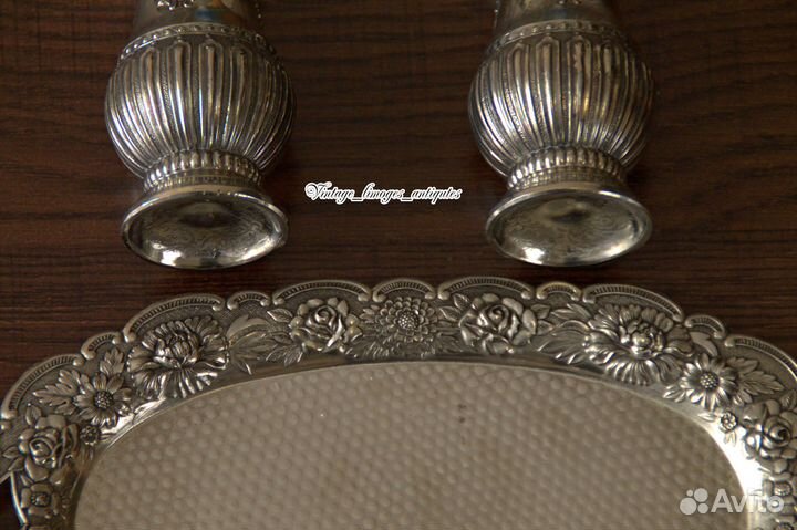 Набор для специй на подносе Серебрение Франция