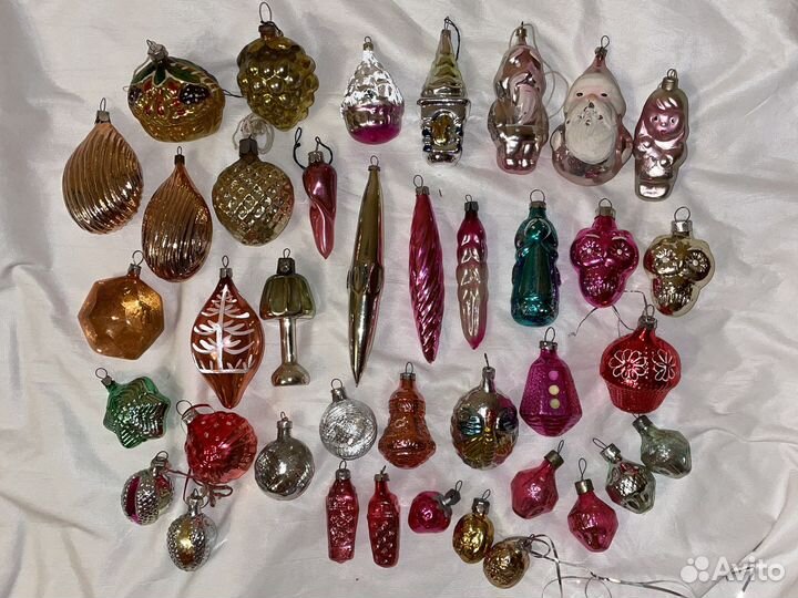 Елочные игрушки СССР Шишки, сосульки, фигурки