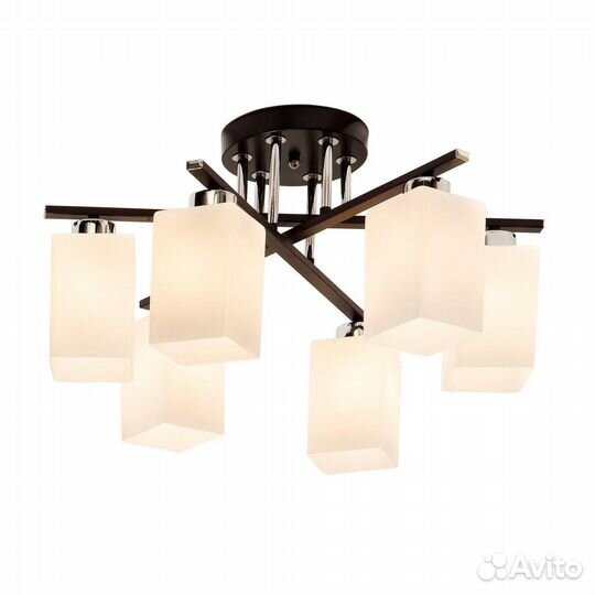 Люстра металл и стекло современная