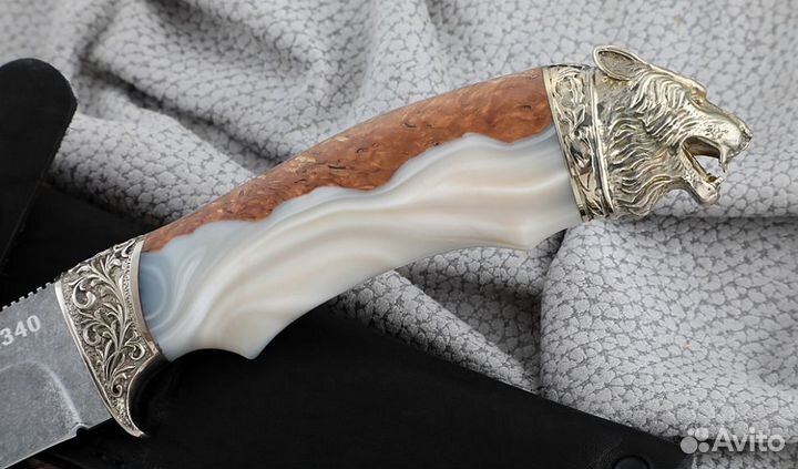 Нож Алтай сталь К340 рукоять карельская береза акр