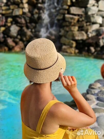 Панама, шляпа из рафии ручной работы