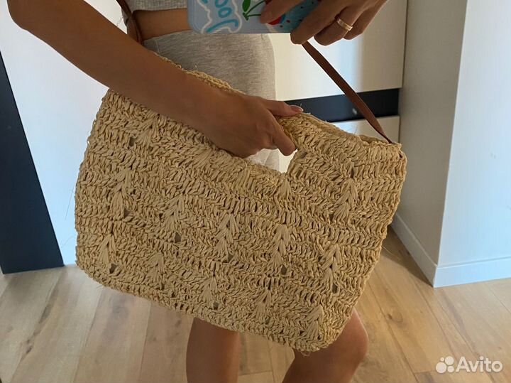 Пляжная сумка из рафии