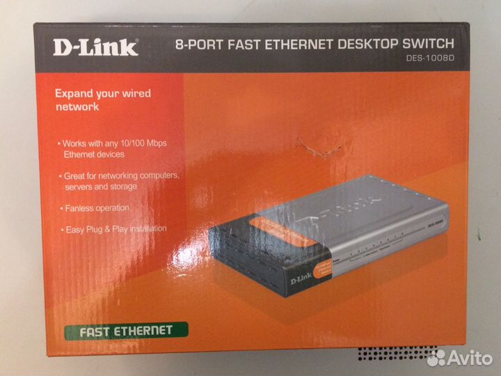 Новый Коммутатор D-link DES-1008D