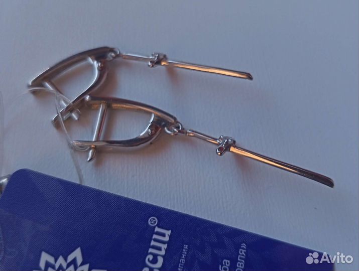 Серебряные серьги крестики 925 новые