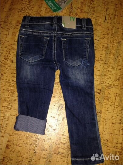 Новые джинсы Benetton для маленьких модниц р-р 1г