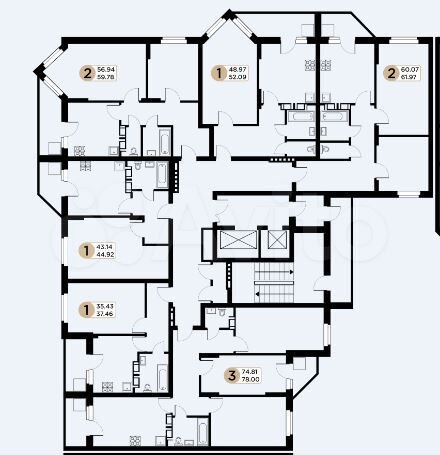3-к. квартира, 78 м², 11/26 эт.