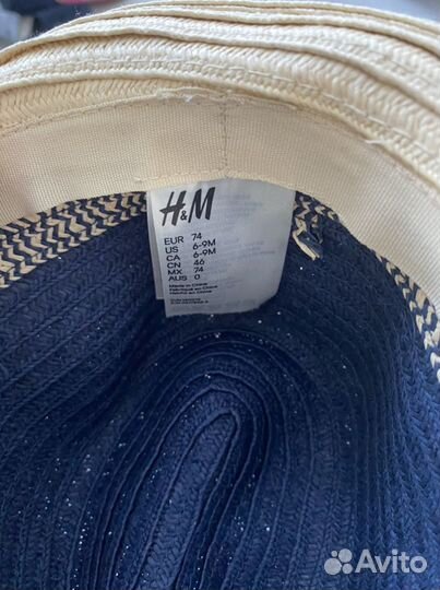 Шляпа h&m соломенная детская (6-9мес)