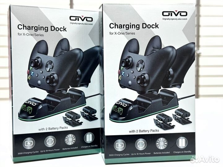 Зарядная станция+2 акб 1300mAh Черная (Xbox) NEW