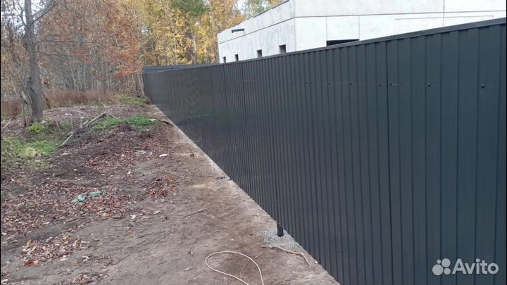 Забор из профнастила под ключ