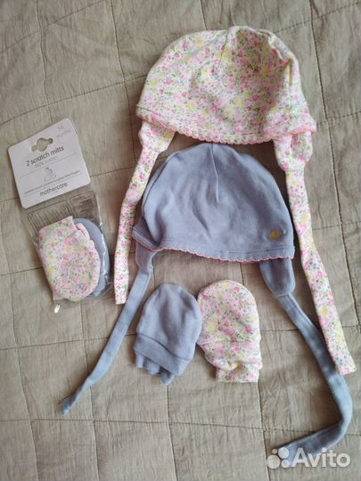 Шапочки чепчики антицарапки mothercare