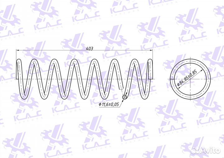 Пружина (2 шт.) задней подвески ваз 2110, Priora