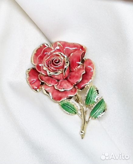 Брошь «Роза», Exquisite, винтаж, Англия