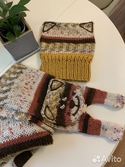 Шапка, шарф, варежки шерсть