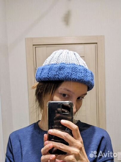 Шапка бинни ручной работы. Шерсть