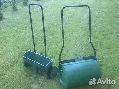 Каток садовый и сеялка для газона