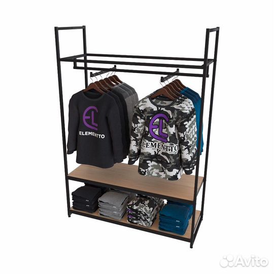 Стеллаж для одежды в стиле Лофт A17120-08-чдс (170