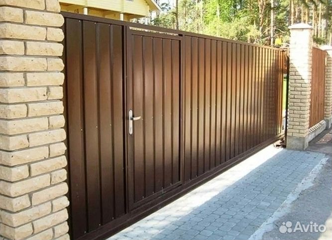 Откатные ворота под ключ с доставкой и установкой