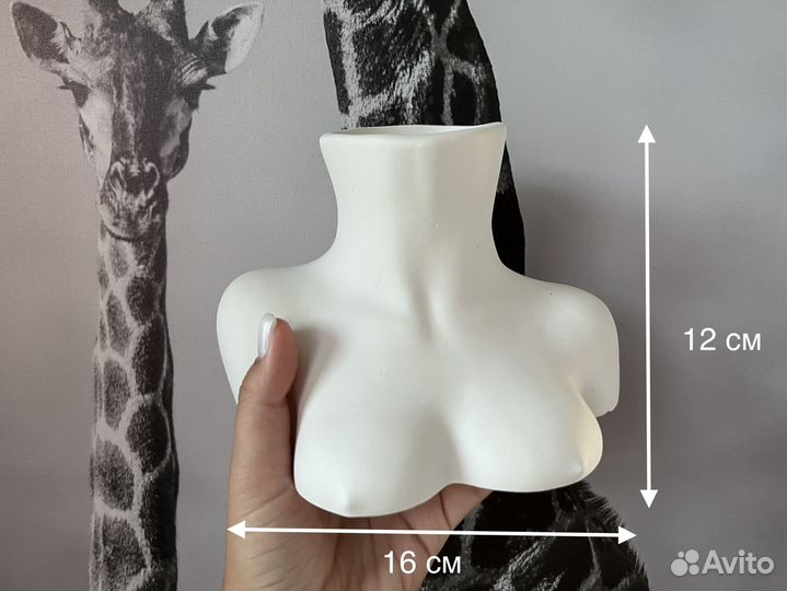 Кашпо грудь из гипса