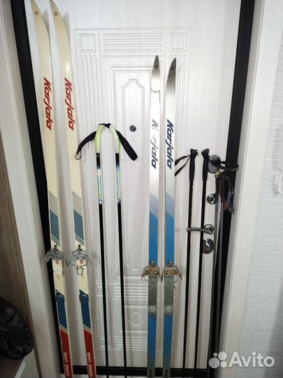 Лыжи беговые взр и детск. с палками и креплениями