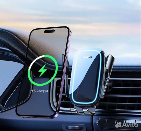 Беспроводная зарядка Baseus в машину 15W