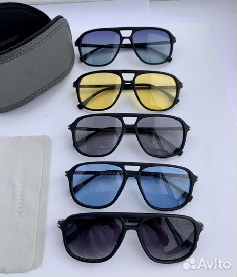 Очки emporio armani aviator синие