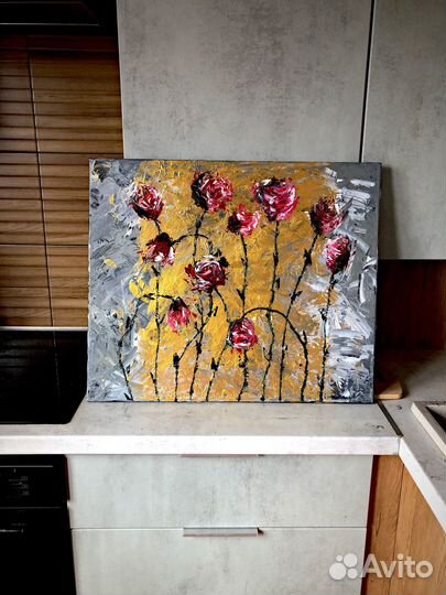 Картина маслом на холсте цветы