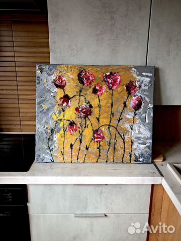 Картина маслом на холсте цветы
