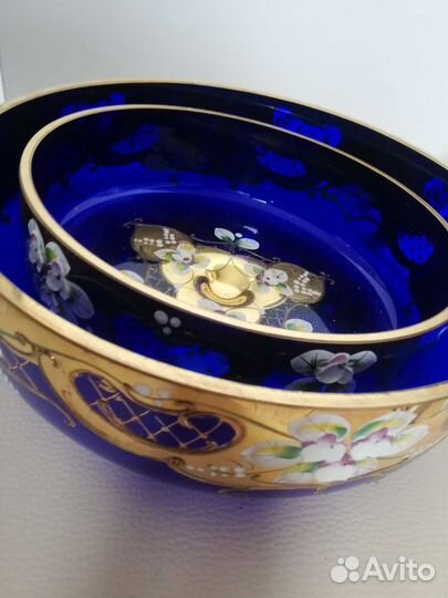 Ваза для фруктов. Богемское стекло