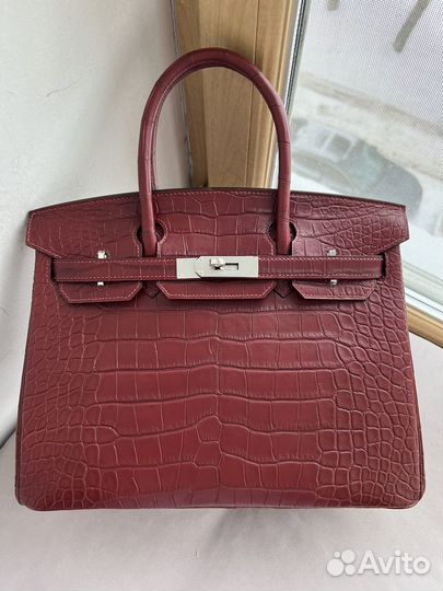 Сумка Hermes birkin croco 30 dark orange