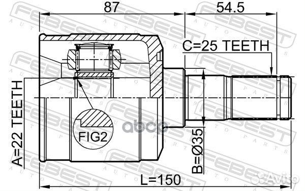 ШРУС hyundai accent LC 1.3-1.5 00-10 внут