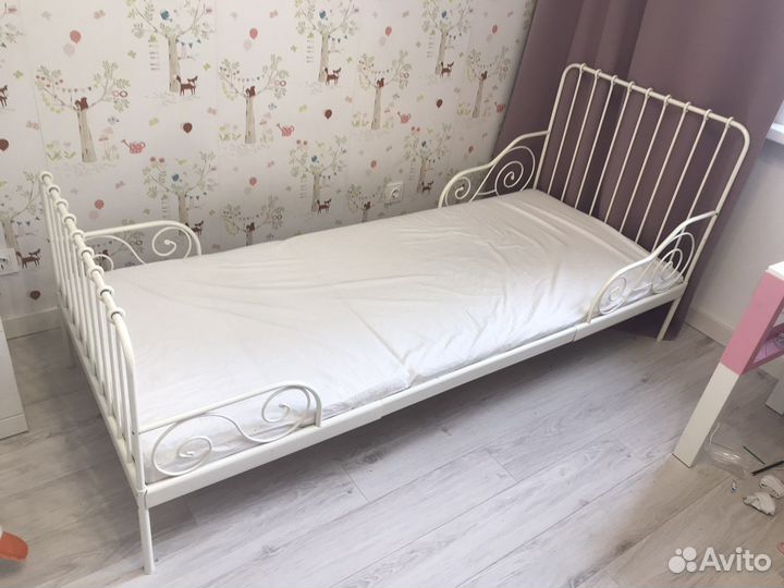 Кровать кованая раздвижная IKEA икеа с матрасом