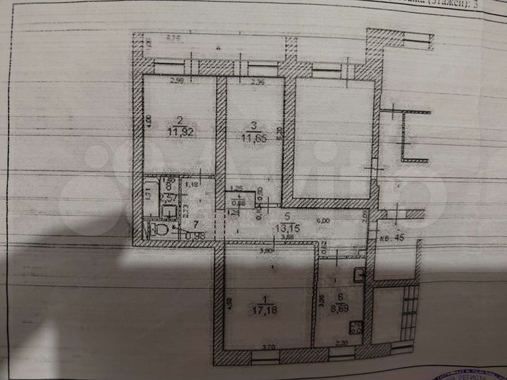 3-к. квартира, 67 м², 3/9 эт.