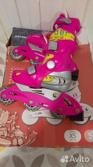 Роликовые коньки детские раздвижные с защитой