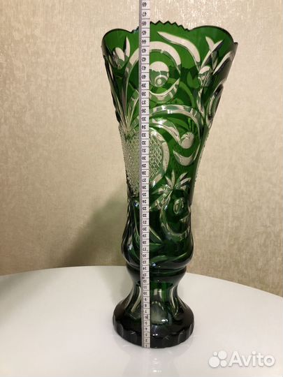 Ваза Бахметьевская Артель, 46 см, Хрусталь