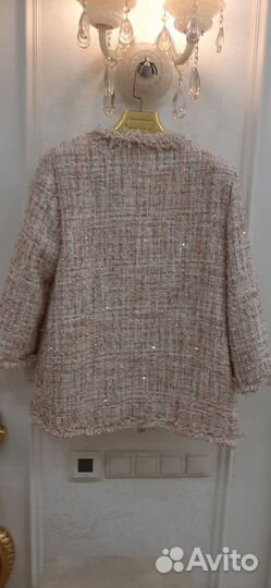 Жакет розово- бежевый в стиле Шанель