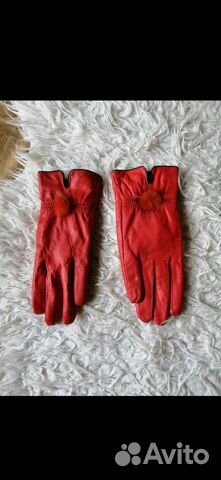 Перчатки женские кожаные новые 7 размер
